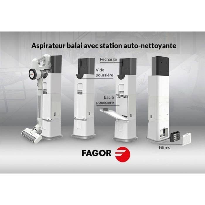 FAGOR FG6415 2-in-1 Draadloze Steelstofzuiger - 300 W - Zelfreinigende Basis - Flexibele Slang - 3 Snelheden - 60 Min Ba-3