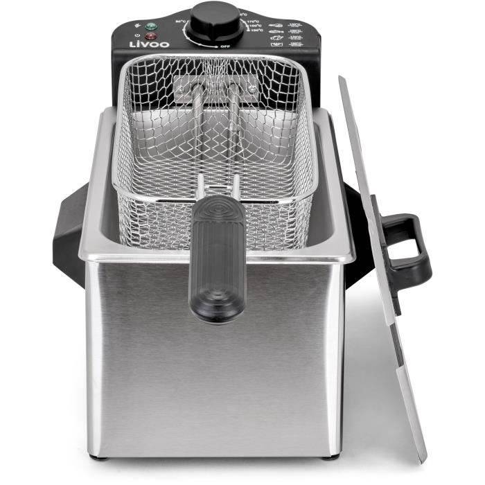 LIVOO Frituurpan DOC216 - 3 L - 2000 W - Verwijderbare Kom en Mand-0