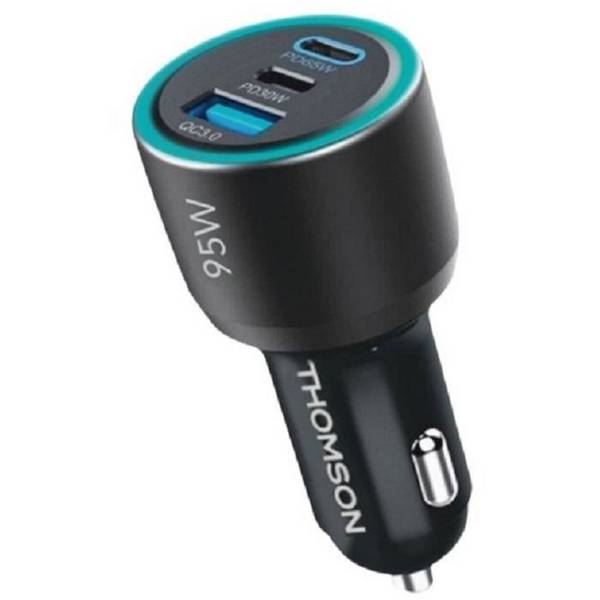 THOMSON Autolader - 12/24V - 95W - 2x USB-C PD 65W + PD 30W + USB-A QC 3.0 18W - Snelladen