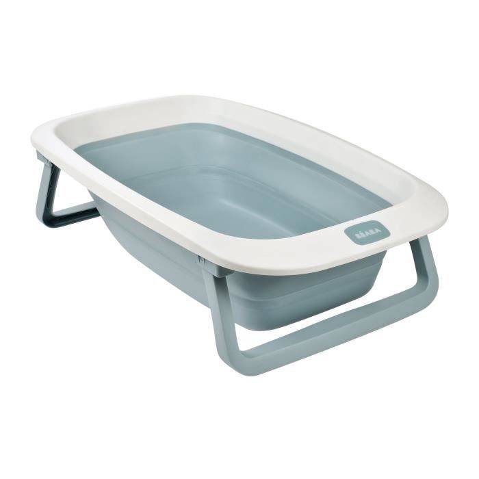 BÉABA - Opvouwbaar Babybad - Ultra Compact - Antislip Voeten - Eazy Pop Camélé'O - 29 L - Blauw-0