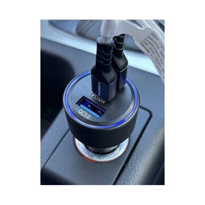 THOMSON Autolader - 12/24V - 60W - 2x USB-C PD 30W + USB-A QC 3.0 18W - Overvoltage, Overcurrent, Kortsluitbeveiliging-3