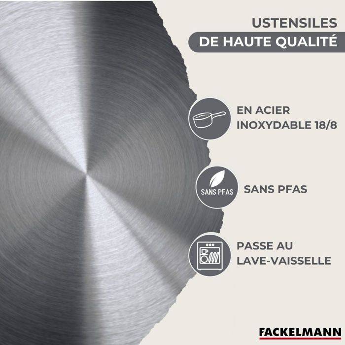 FACKELMANN Geneva Kookset - RVS - 2 Koekenpannen (20 cm en 24 cm), 3 Sauspanen en 6 Keukengerei - Geschikt voor Alle Hob-3