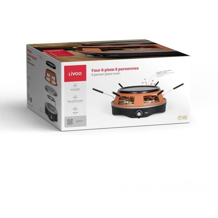 LIVOO Pizza Oven - DOC304 - 1200 W - 6 Mini Pizzas - Antiaanbaklaag-4