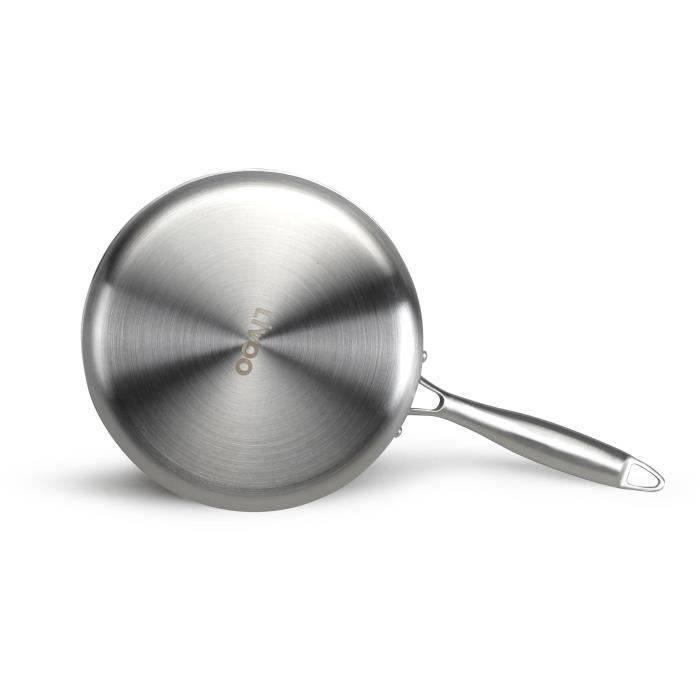 LIVOO 20 cm Brigade RVS Steelpan - MEP161 - Triply RVS - Geschikt voor Alle Kookplaten, Inclusief Inductie - Gemaakt in-3