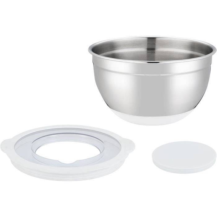 ARTHUR MARTIN Saladeschaal Set - 16-20-24 cm - Luchtdichte Deksels - RVS - Antislip Siliconen Basis-2