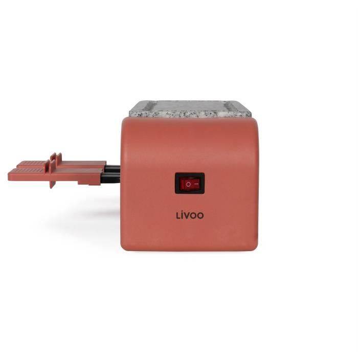 LIVOO Raclette Grill voor 2 Personen - DOC310R - 450W - Automatische Thermostaat - 2 Houten Spatels-3