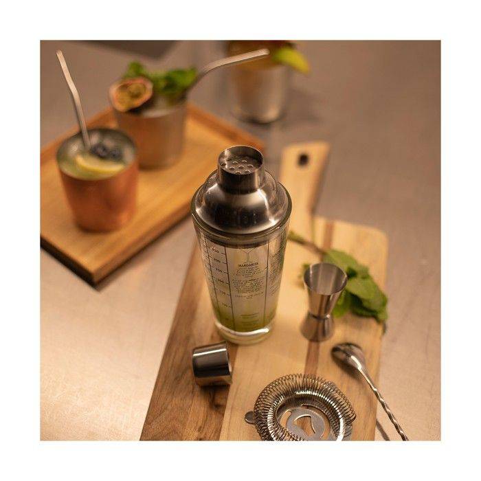 LIVOO Cocktailset - GS156 - 400 ml - RVS - 1 Shaker, 1 Jigger, 1 Lepel, 1 Zeef - Dubbele Graduaties-1