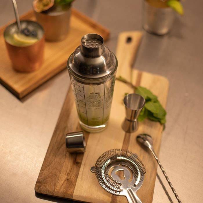 LIVOO Cocktailset - GS156 - 400 ml - RVS - 1 Shaker, 1 Jigger, 1 Lepel, 1 Zeef - Dubbele Graduaties-4