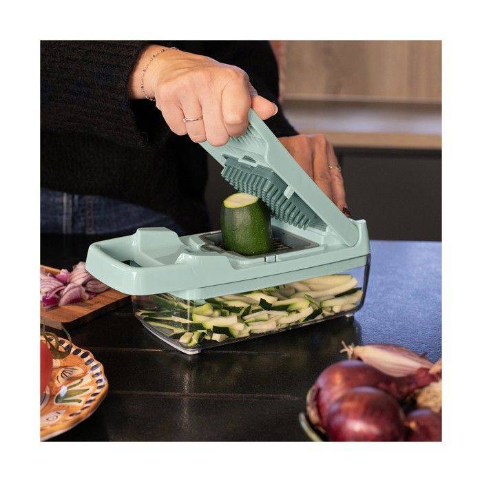 LIVOO Multifunctionele Mandoline - 8 RVS Bladen - 1,5 L Verzamelcontainer - Vaatwasmachinebestendig MEN435-1