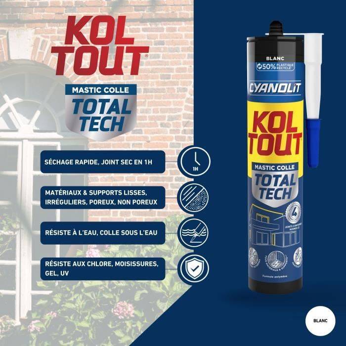 CYANOLIT Total tech Witte Lijm - 290 ml Cartridge - Multi-materiaal - Waterdicht en Flexibel-3