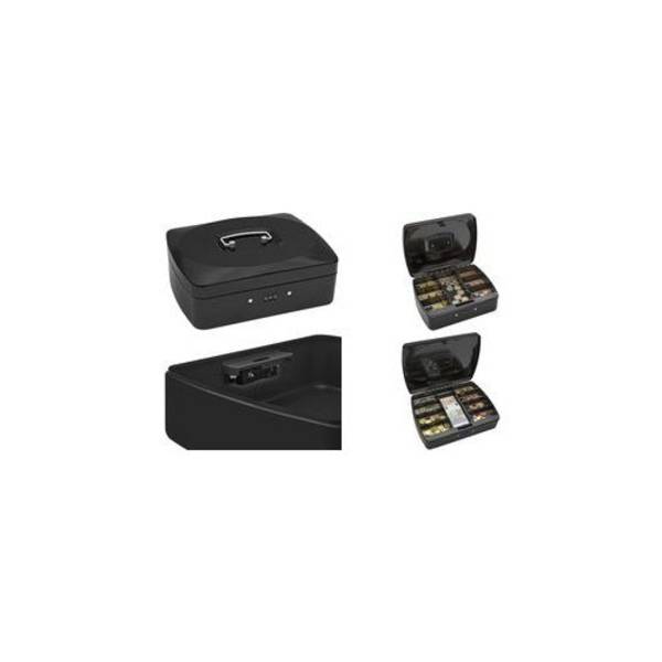 WEDO Kassabon met Combinatieslot, 7 Compartimenten, Zwart, 25 x 19 x 9 cm (146 321Z)