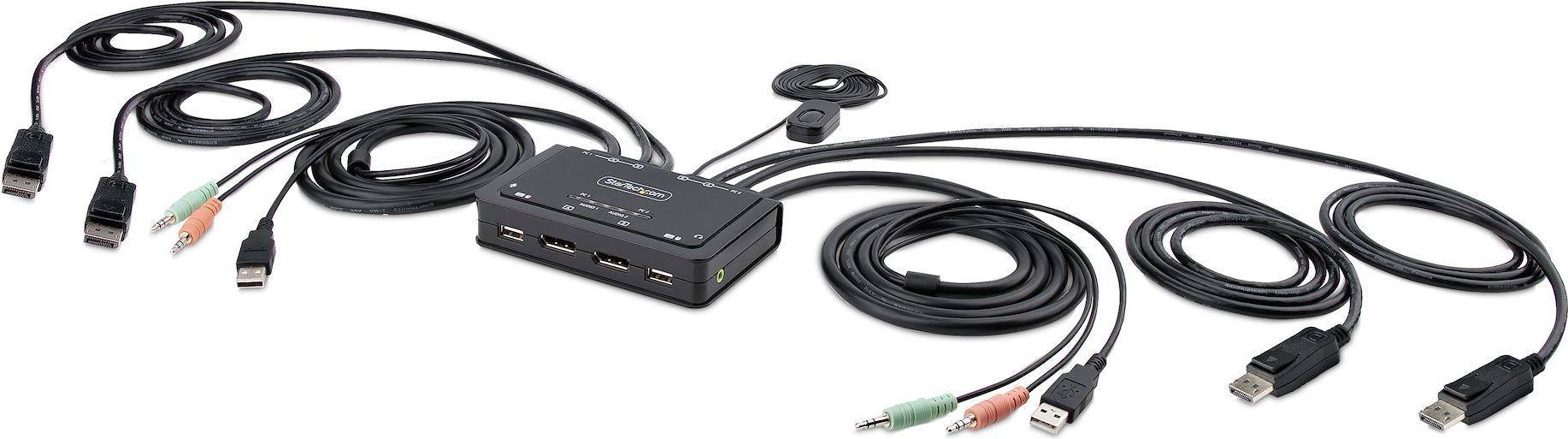 StarTech.com C2-DD46-UA2-CBL-KVM - 2-poorts Dual-Monitor DisplayPort Kabel KVM-Switch - 4K 60Hz - Compact Ontwerp-0