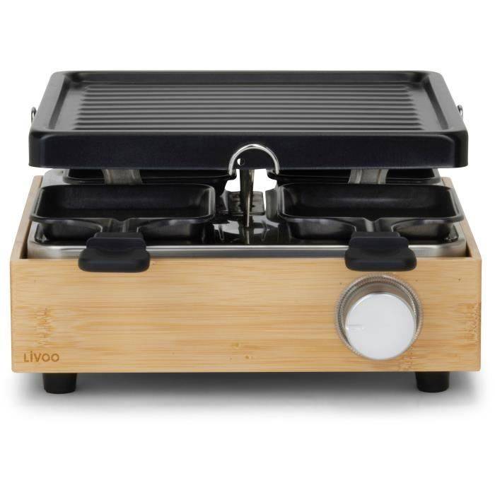 LIVOO Raclette Grill - DOC311 - 800W - Voor 4 Personen - Verwijderbare Antiaanbak Grillplaat - Verstelbare Thermostaat-1