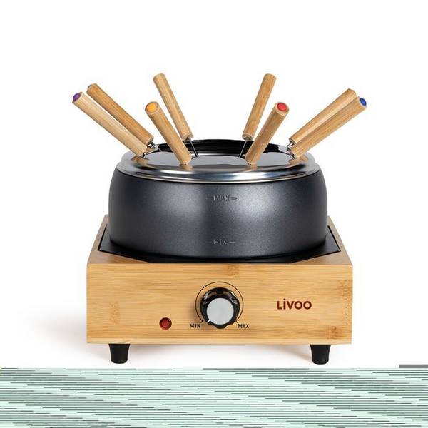 LIVOO Elektrische Fondue Set - DOC287 - 800W - 2 L - Voor 8 Personen - Verstelbare Thermostaat - Antiaanbakpan