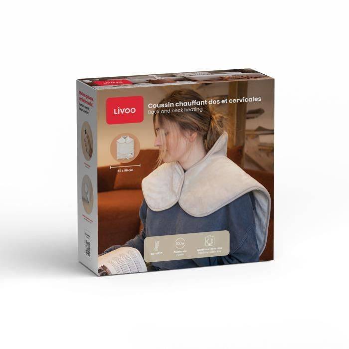 LIVOO Warmtepad voor Rug en Nek - DOS218C - 100 W - 60 x 90 cm - Flanel - Wasmachinebestendig-3