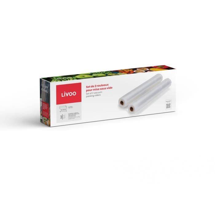 LIVOO Vacumeerfolie Set - DOM505 - 2 Rollen - 28 cm x 3 m - Compatibel met Universele Machines-2