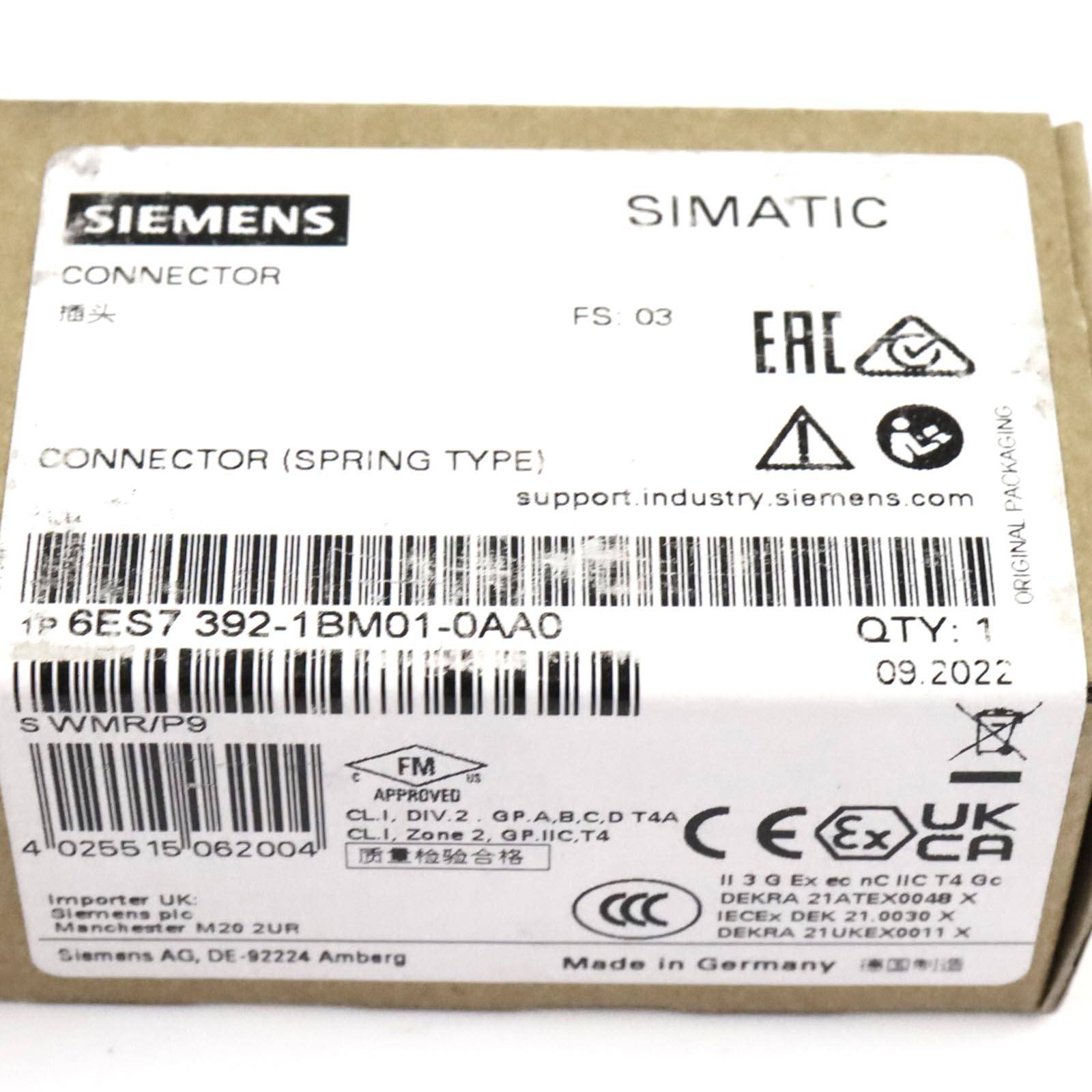 SIEMENS 6ES7392-1BM01-0AA0 Aansluitstrip; S7-300; veerklemmen; PIN: 40 - 1 stuk-2