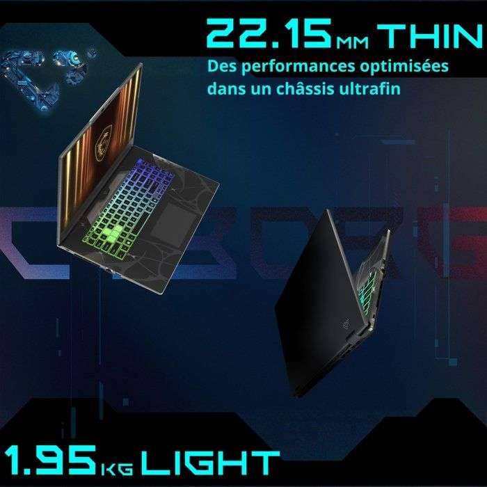 Gaming laptop - MSI - Cyborg 15 B13WEKG-618XFR - 17,3 - QHD 240Hz - RTX 5070 GDDR7 8GB - RAM 32GB (2x16) DDR5 - 512GB...-2