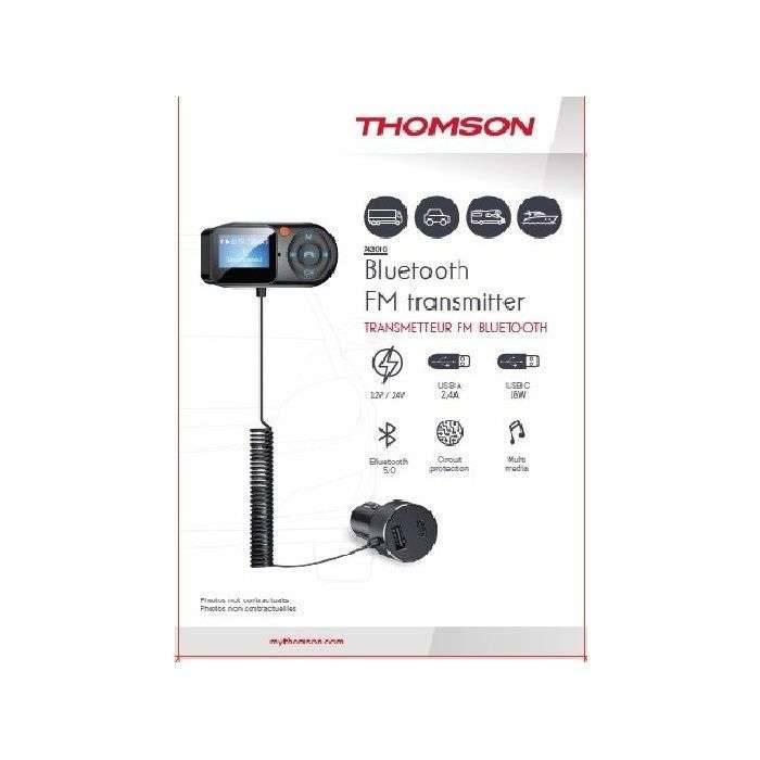 FM-zender - THOMSON - 12/24 V - Met afstandsscherm - 2m kabel - Voltmeter-1