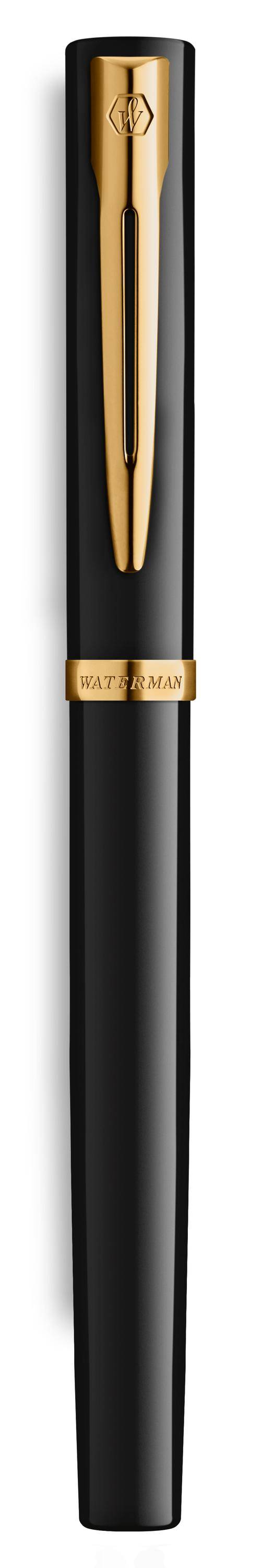 WATERMAN vulpen IMPRESSION zwarte lak GT M blauwe geschenkdoos-3