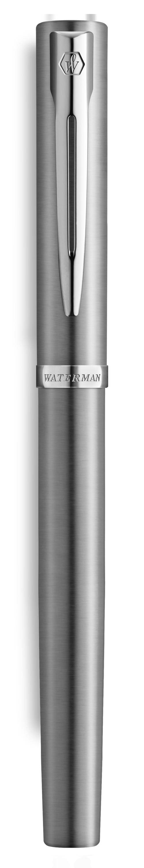 WATERMAN Vulpen IMPRESSION Roestvrij Staal CT F Blauwe Geschenkdoos-4