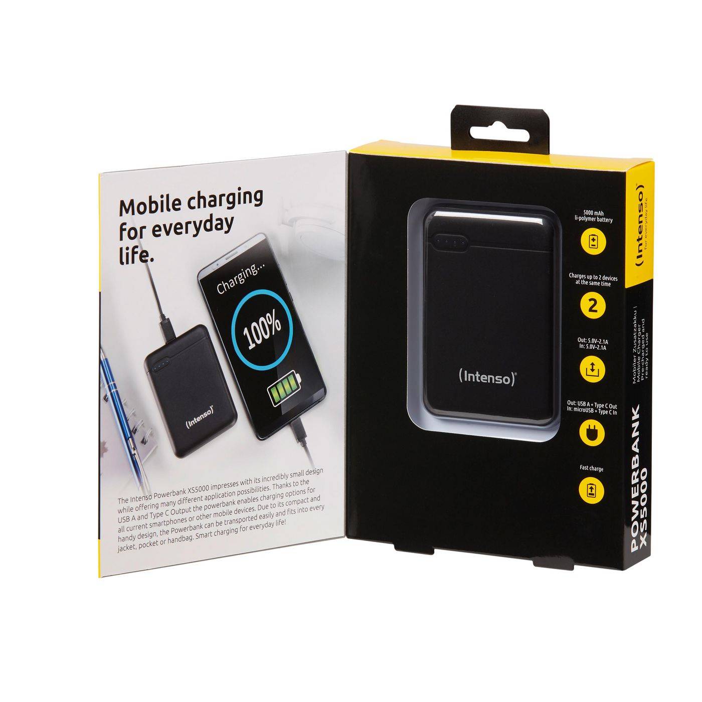 Intenso Intenso Powerbank XS5000, Li-polymeer, 5V - 2.1A, zwart-2