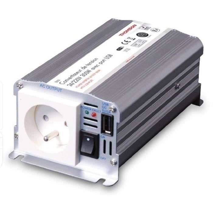 Spanningsomvormer - THOMSON - 24/220 V - 300 W - Met USB-aansluiting-0