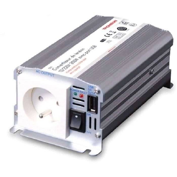 Spanningsomvormer - THOMSON - 12/220 V - 300 W - Met USB-aansluiting-0