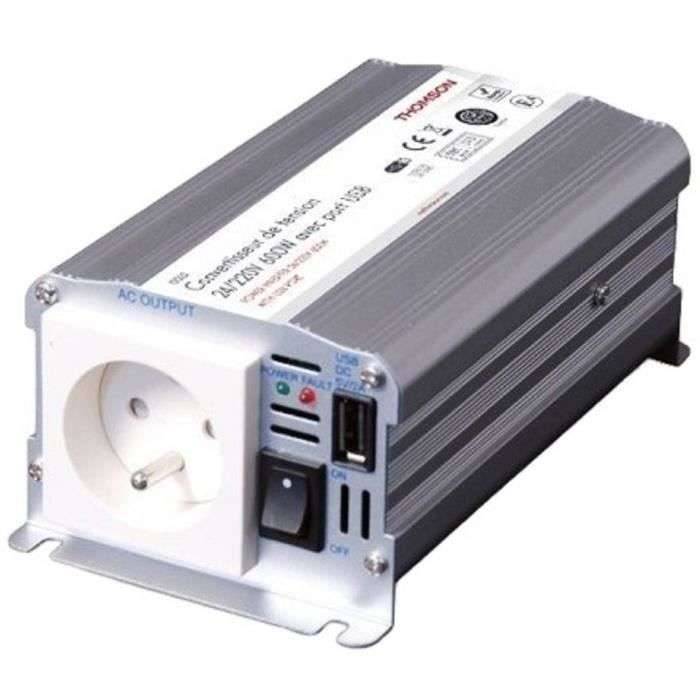 Spanningsomvormer - THOMSON - 24/220 V - 600 W - Met USB-aansluiting-0