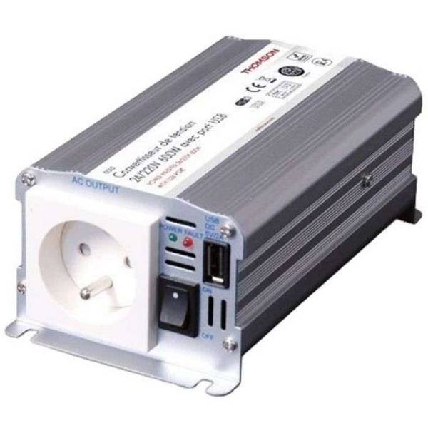Spanningsomvormer - THOMSON - 24/220 V - 600 W - Met USB-aansluiting