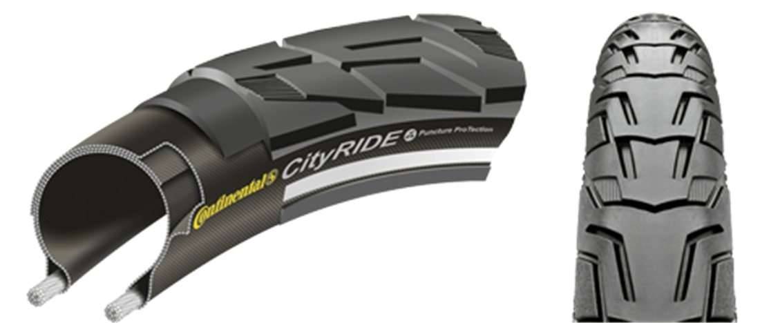 Buitenband Continental Ride City Puncture ProTection 28 x 1.60" / 42-622 - zwart met reflectie-0