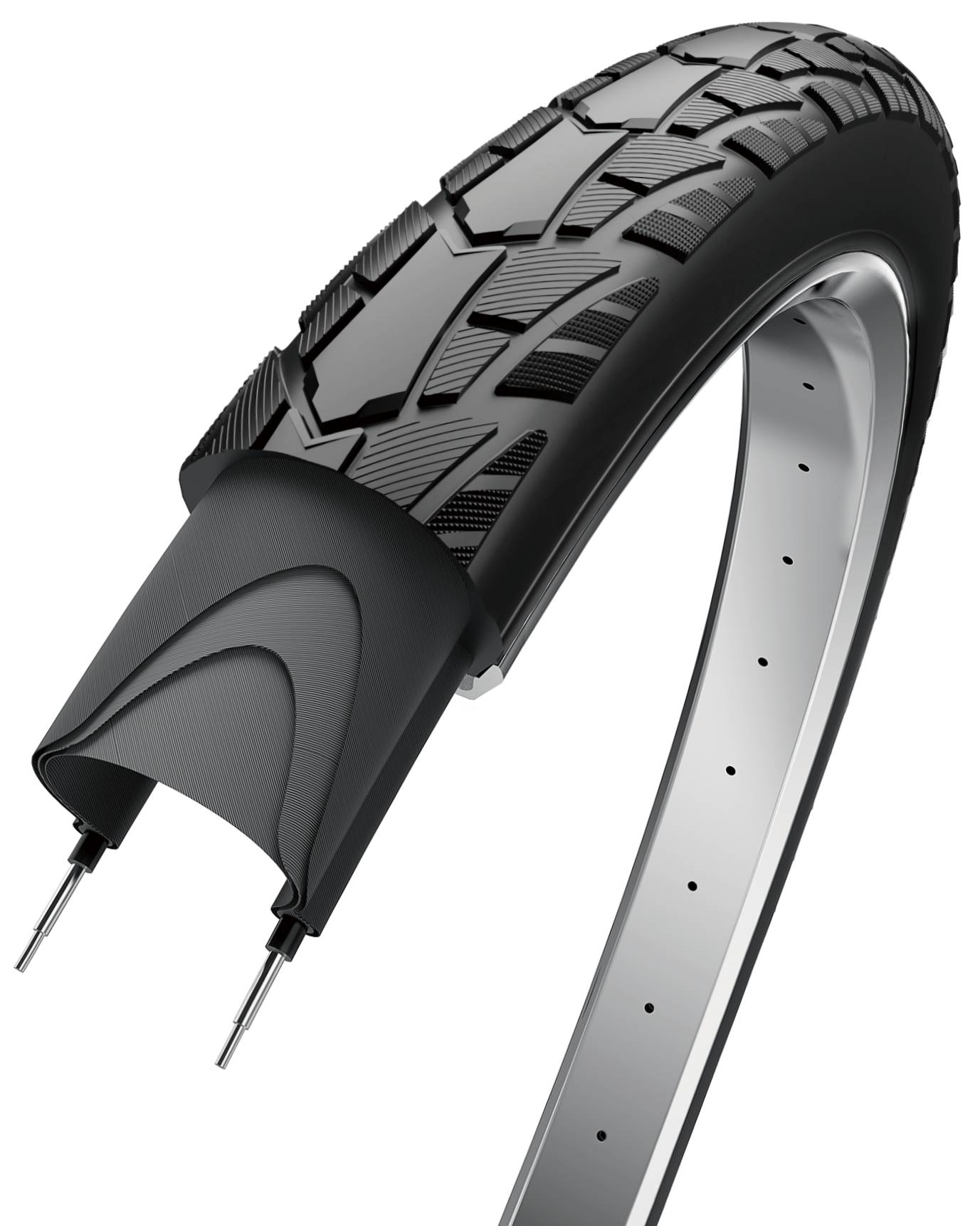 Buitenband Edge Performance Tour 28 x 1 1/2" / 40-635 - Zwart met reflectie-0