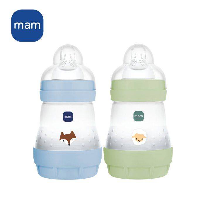 MAM Set van 2 Babyflessen Easy Start 160 ml - Oceaan + Zand-0