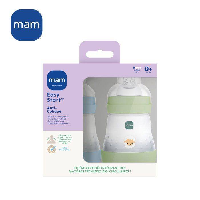 MAM Set van 2 Babyflessen Easy Start 160 ml - Oceaan + Zand-2
