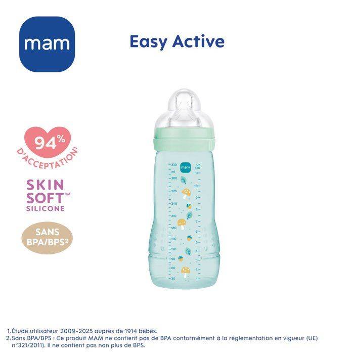 MAM BABY Fles - Easy Active - 330 ml - X-Flow Speen - 6+ maanden - Ice-1