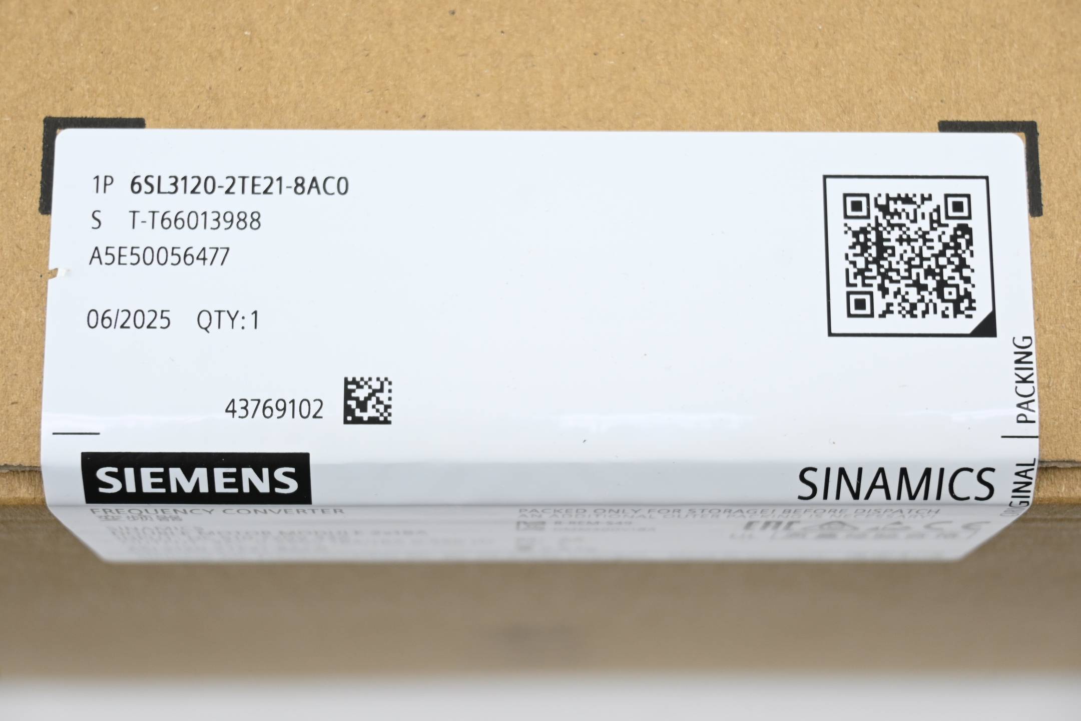 SINAMICS S120 Dubbel Motor Module Ingang: DC 600V Uitgang: 3AC 400V, 18A/18A-2