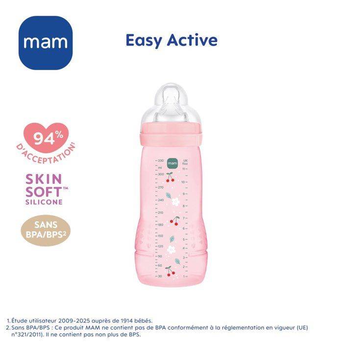 MAM BABY Fles - Easy Active - 330 ml - X Flow Speen - 6+ maanden - Berry-2