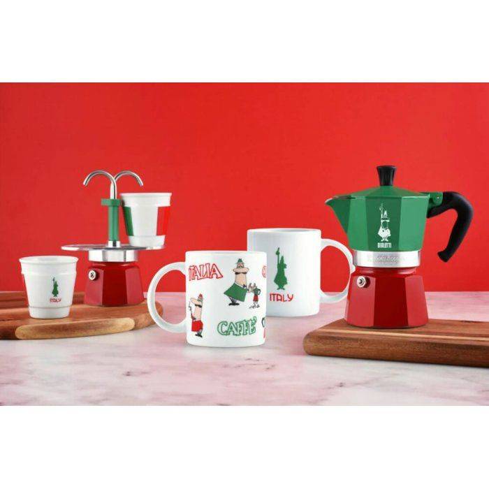 BIALETTI Italiaanse Koffiezetter - La Mokina Italia - Geschikt voor alle kookplaten behalve inductie - 1 kopje - 40 ml --3