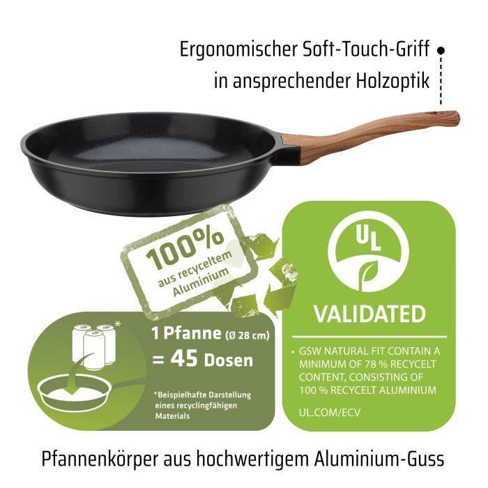 GSW NATURAL FIT Koekenpan - 28 cm - 100% Gerecycled Gietaluminium - Inductie-2