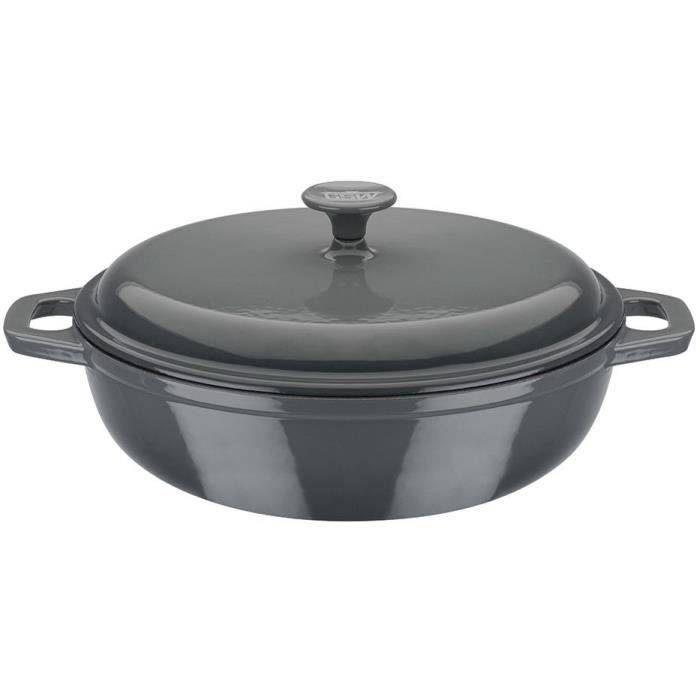GSW GREY SHADOW Gietijzeren Casserole - Rond - 30 cm - Inductie-0