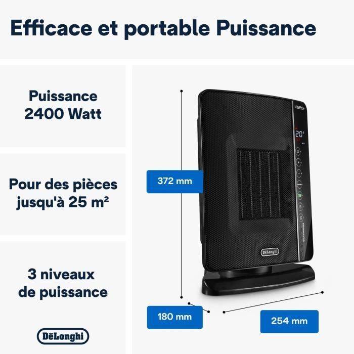 De'Longhi Keramische Ventilatorverwarming - DCH7993ER.BC - 2400W - Zwart en Chroom-1