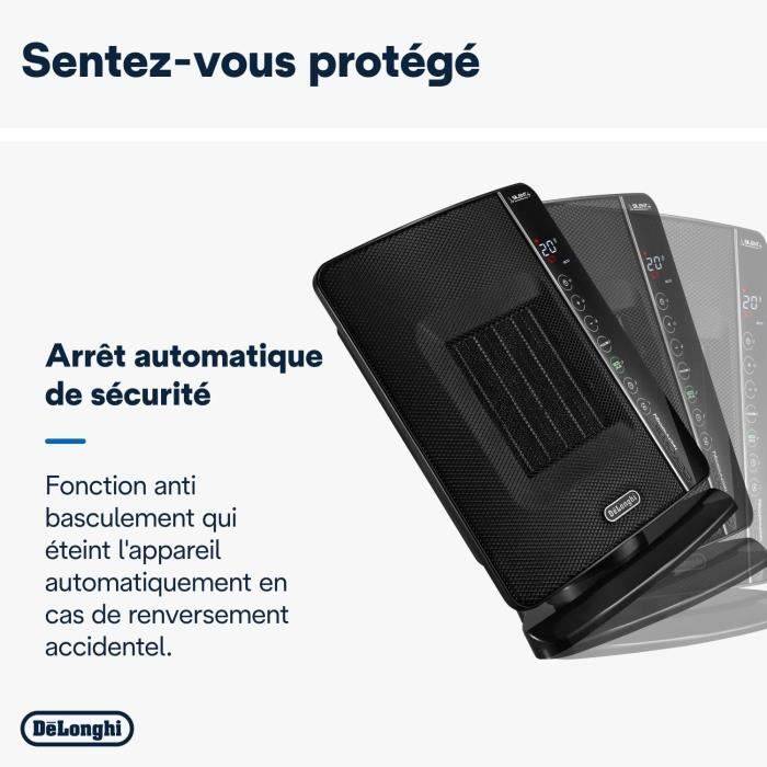 De'Longhi Keramische Ventilatorverwarming - DCH7993ER.BC - 2400W - Zwart en Chroom-4