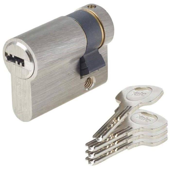YALE Halve Cilinderslot - YC1000+ - 30x10 mm - 6 Pinnen - Vernikkeld-0