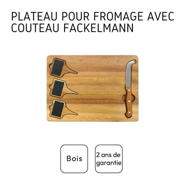 FACKELMANN Kaasplank - Leisteen + Kaasmes - 32 x 23 cm - Hout-3
