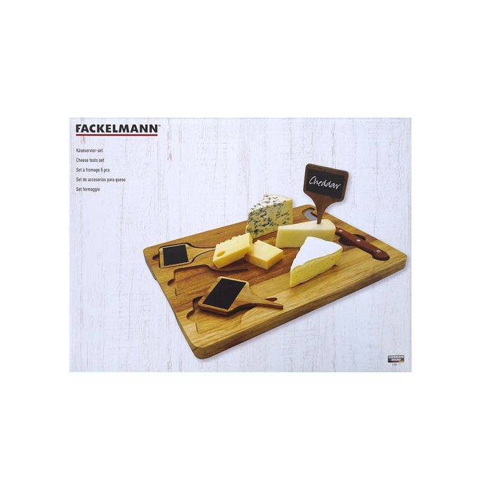 FACKELMANN Kaasplank - Leisteen + Kaasmes - 32 x 23 cm - Hout-4