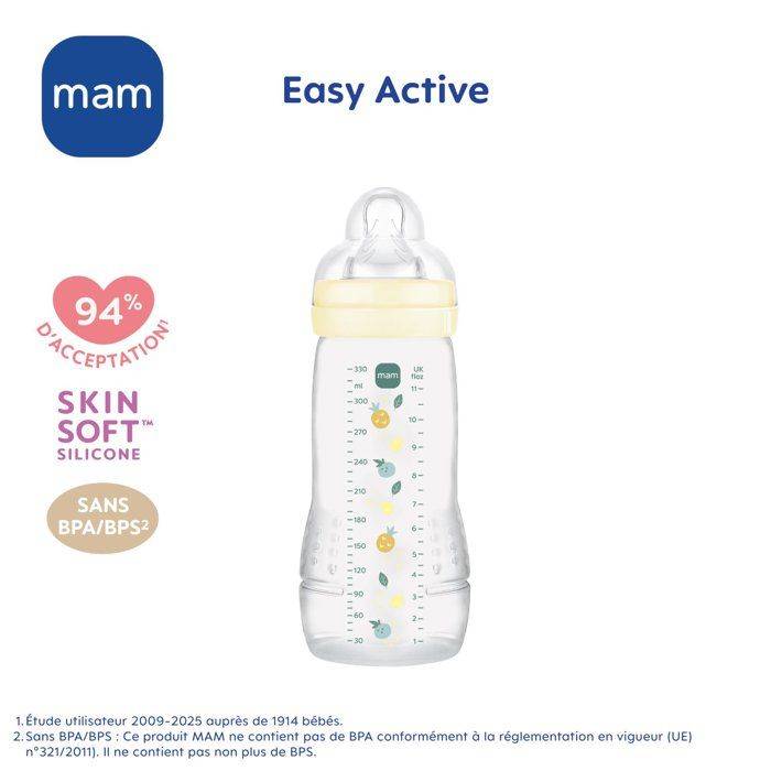 MAM BABY Fles - Easy Active - 330 ml - X Flow Speen - 6+ maanden - Pearl-2