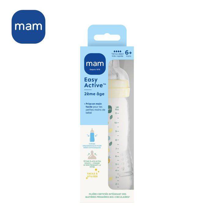 MAM BABY Fles - Easy Active - 330 ml - X Flow Speen - 6+ maanden - Pearl-3