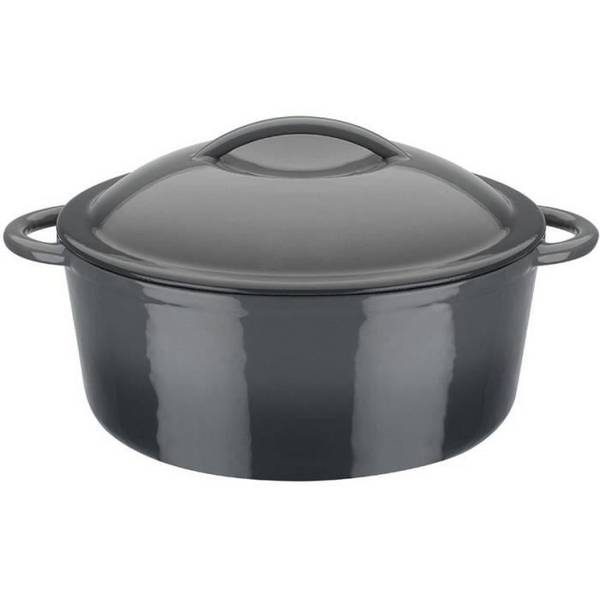 GSW Gietijzeren Stoofpan - 24 cm - Rond - Inductie Geschikt - GREY SHADOW