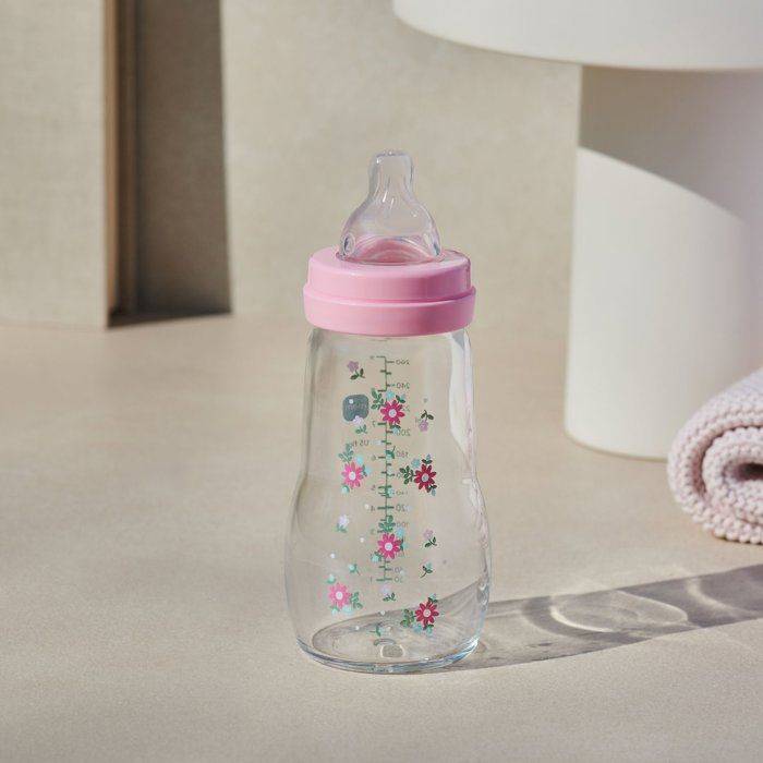 MAM Glazen Fles - Medium Flow Speen 2 - Roze-4