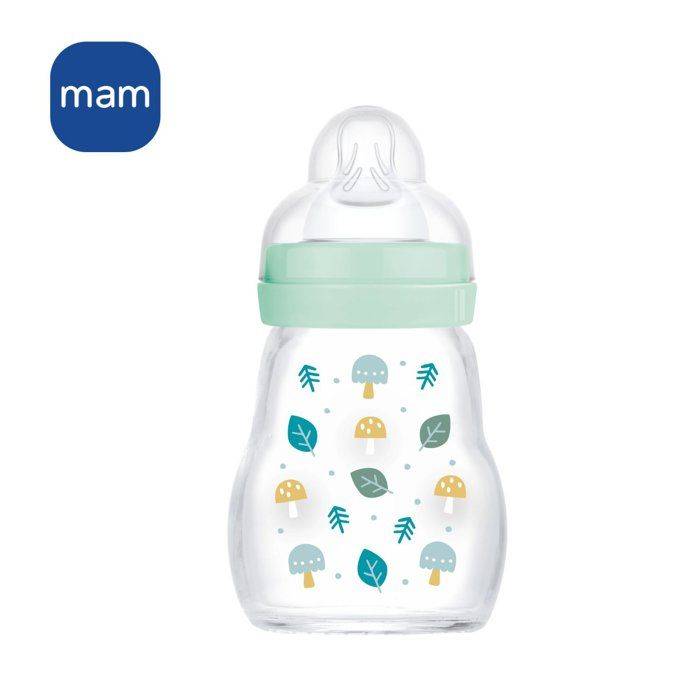 MAM Glazen Fles - 170 ml - Blauw - Maat 1 Speen-0